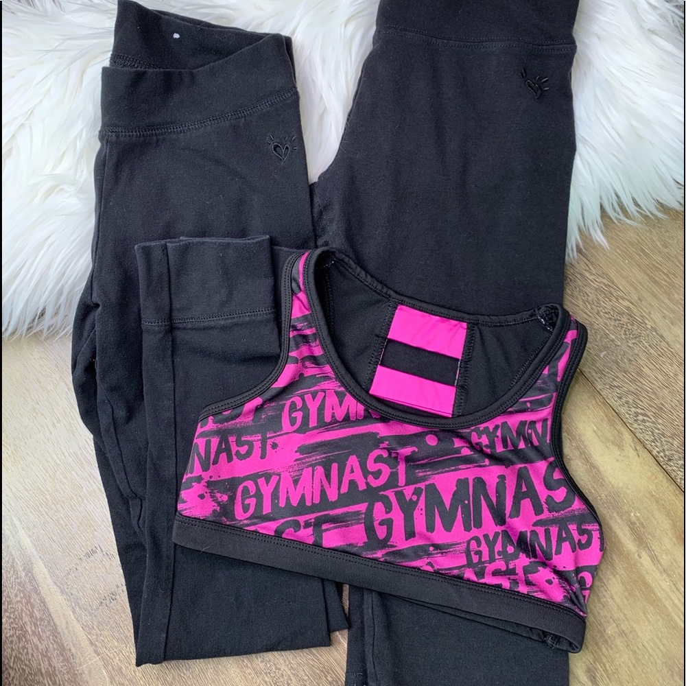 Justice “Gymnast” Athletic Bra & Leggings (2)